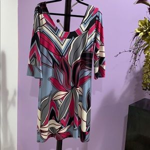 Karen Kane multicolored 3/4 sleeve dress Sz L